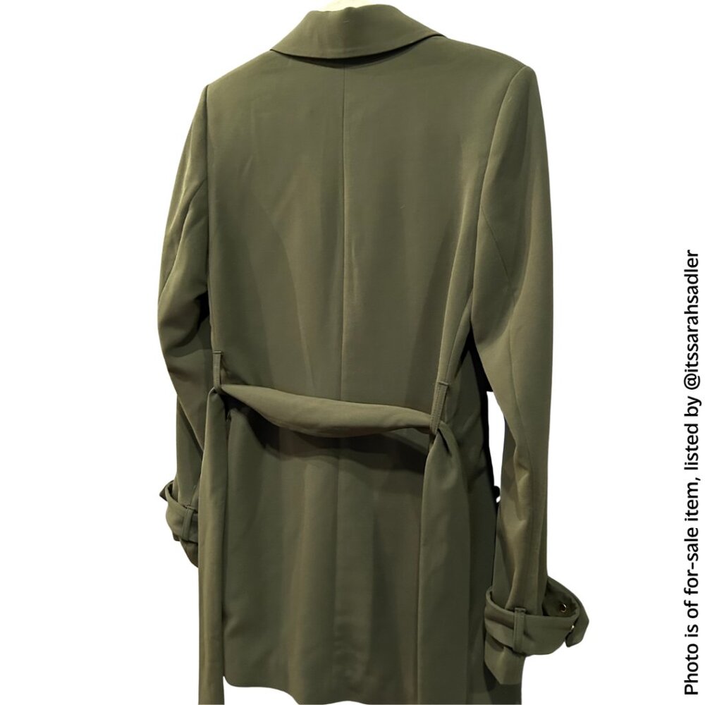 H&M Long Blazer or Dress w/ Tie Belt (Color: Olive, Size: US 2) - Picture 10 of 10